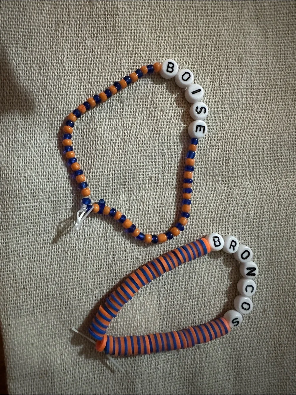 Boise Kids Beaded Bracelet - Orange & Blue